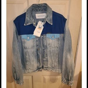 Calvin Klein 2 tone denim jacket small Nwt